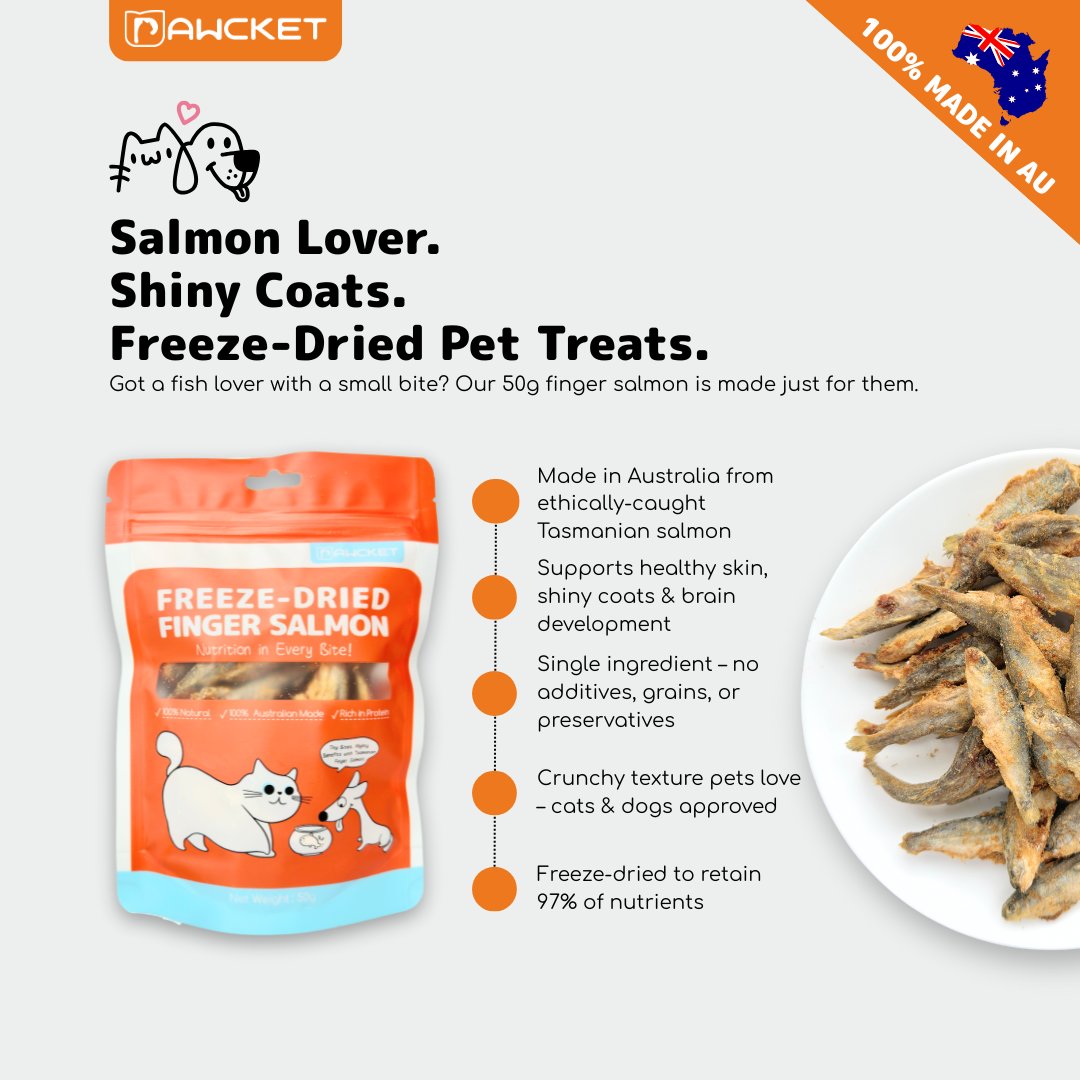 Freeze-Dried Raw Finger Salmon | Dog and Cat Treat
