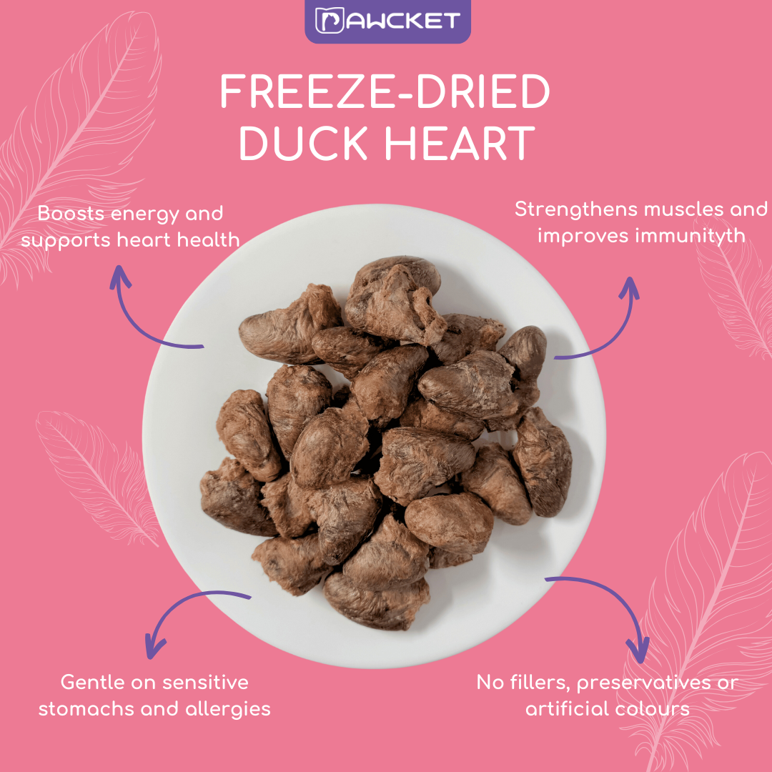 Freeze-Dried Raw Duck Heart | Dog and Cat Treat