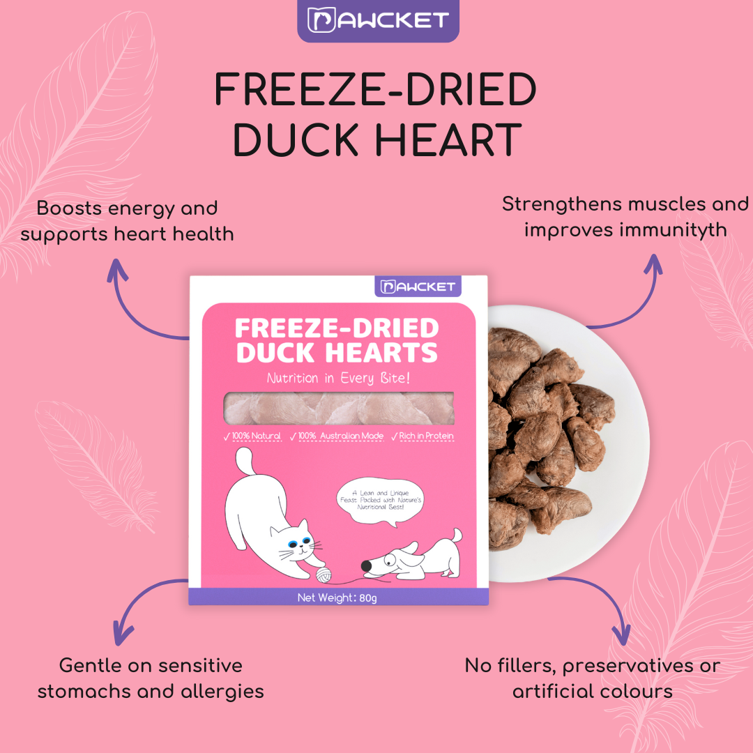 Freeze-Dried Raw Duck Heart | Dog and Cat Treat