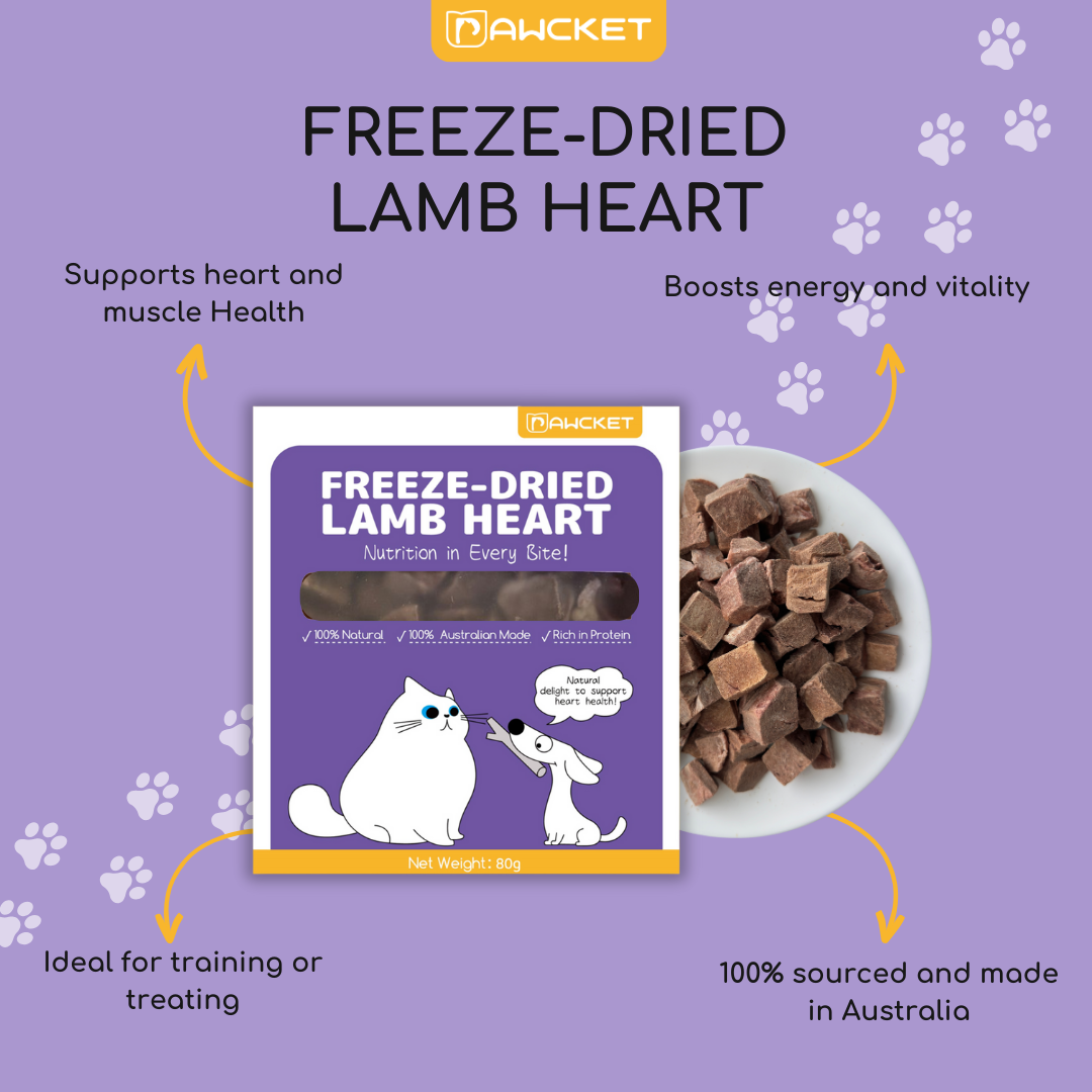 Freeze-Dried Raw Lamb Heart | Dog and Cat Treat