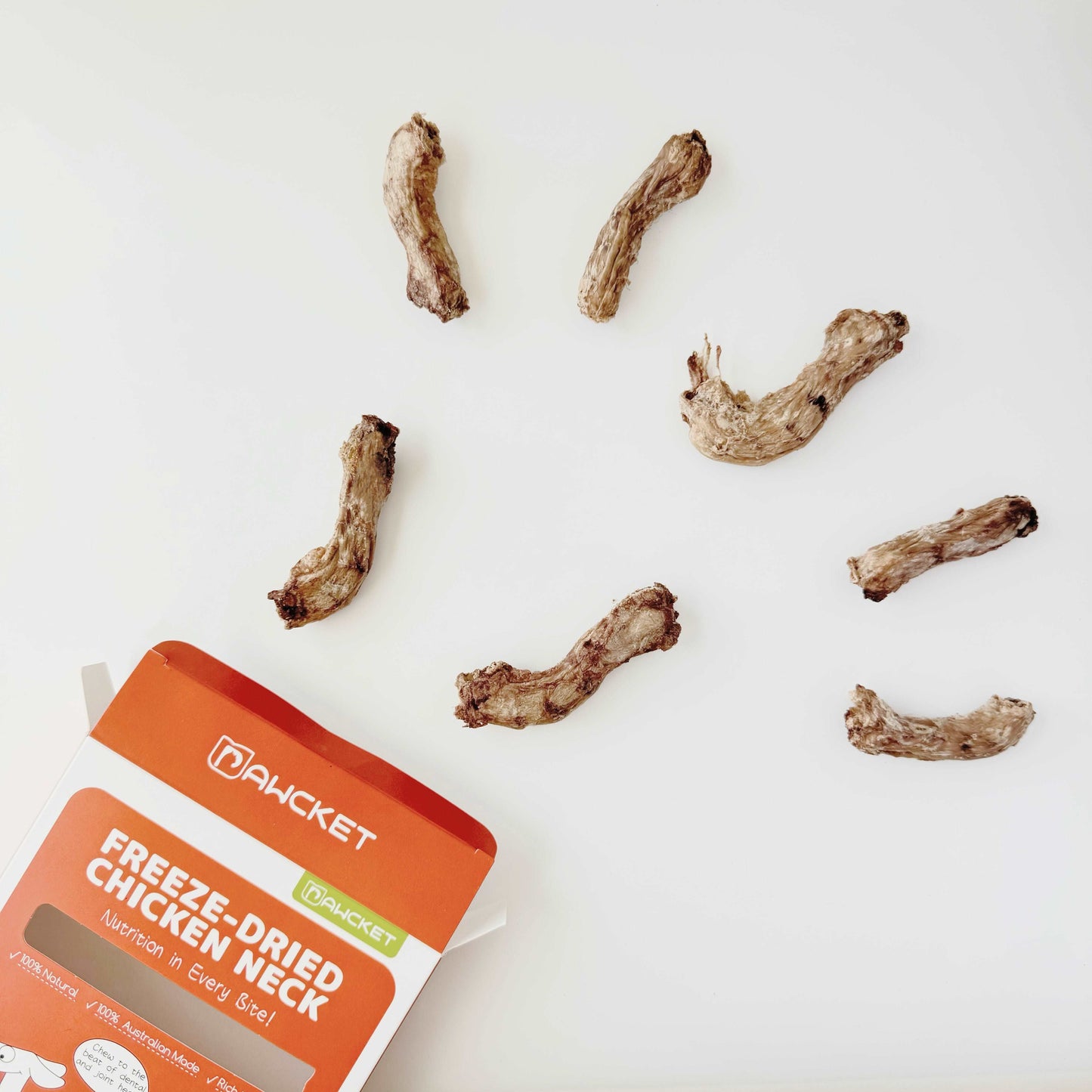 freeze dried chicken neck | dog treats | cat treats | australian made | Pawcket Pet Treats